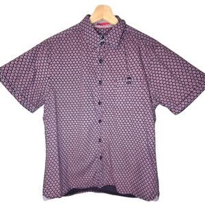 Lon NYC Medium Black/Pink/Purple Button-Down Shirt [0033]